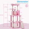 ABCPET Cat Tree Tower 63in Multi-Level Cat Tower for Indoor