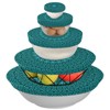 Teal Mandala Bowl Covers Reusable 5 Pieces Cloth Bowl Covers