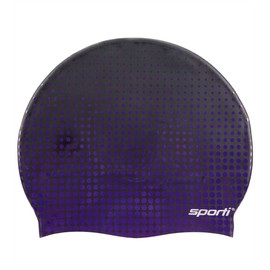 Sporti Molecule Silicone Swim Cap - Purple/Black
