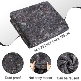 32 Pieces Textile Moving Blankets Bulk 54 x 72 Inch Furniture Blanket High Tensile Strength Pads Shipping Packing Blanket for Moving Furniture Floors Moves and Storage Equipment(Grey)