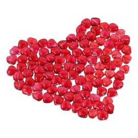 100Pcs Red Heart Beads, 6mm Mini Heart Shape Crystal Spacer Beads for Valentine's Day, DIY Crafts, Jewelry Making