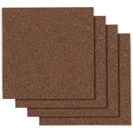 Quartet Cork Tiles, Bulletin Board Cork Panels 12" x 12" x 3/8", Dark Brown, 4 Pack (15050Q)