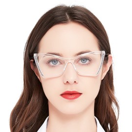 OCCI CHIARI Big Frame Reading Glasses Women Cat Eye Readers 1.0 White(1.0 1.5 2.0 2.5 3.0 3.5 4.0 5.0 6.0)