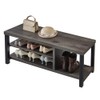 EXCEFUR Industrial Entryway Bench, Rustic Indoor Shoe Boot Storage Bench