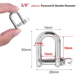 10 Pack Paracord Bracelet Clips 3/8”Bow Anchor Shackle D Shackles Screw Pin M5 Adjustable for Hiking Camping Outdoor Lifeline Tactical Survival Travel Kits Jewelry DIY Craft Metal Alloy