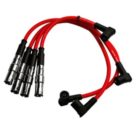 VMS RACING 98-01 10.2mm High Heat Performance Ignition Spark Plug Wires Set in Red Compatible with Volkswagen Vw Beetle 2.0l Engines Only 1998-2001