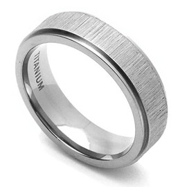 DoubleAccent 6MM Comfort Fit Titanium Wedding Band Flat Hard Brushed Ring (Size 7 to 14) Size 14