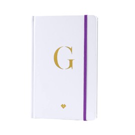 LuckyLy Libreta de Notas Iniciales con Pasta Dura de Piel Vegana, Separador y Elástico, Cuaderno de Notas Profesional ideal como Agenda Mujer y Diario, Regalos para Mujer y Mamá – Notebook, Letra G