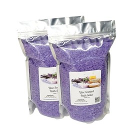 Bath Salts | 8lbs (2) 4lb Bags (128 oz.) | Lilac Scent | Epsom Salt | Sea Salt | Bathing | Body Care | Beauty | Relaxation | Spa | Pedicure | Manicure