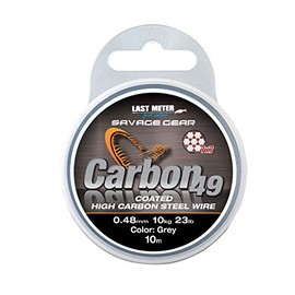 Savage Gear Carbon49 Coated Steel Wire 10m (Grey 0.48mm 23lbs)