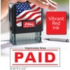 Shiny Paid Stamp Self Inking Rubber Stamp, 1/2" by 1-1/2"