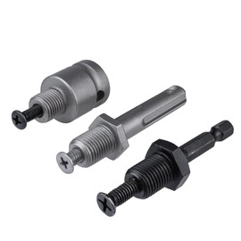 Gasea 3Pcs Drill Chuck Adapter Connecting Extension Rod to 3/8-24UNF Thread w Reverse Screw