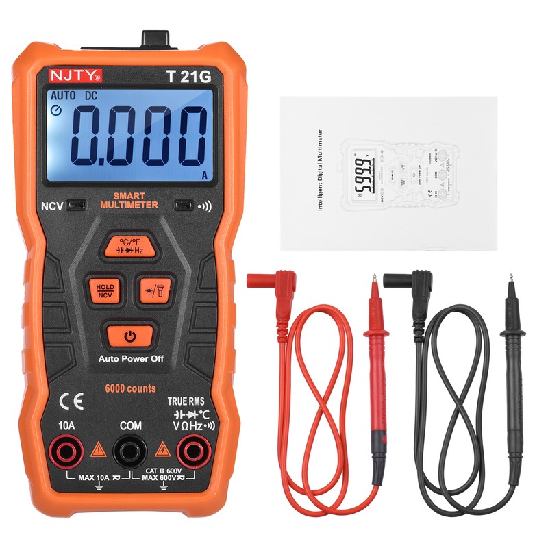 NJTY T21G Mini Smart Multimeter 6000 Counts True RMS Universal