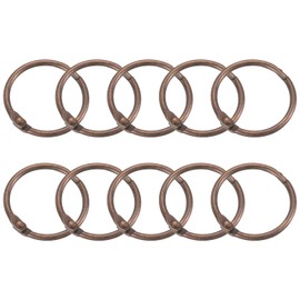 QUARKZMAN Shower Curtain Rings, Pack of 12 - Round Carbon Steel Shower Curtain Hooks, 1 Inch Loose Leaf Tie Rings for Shower Curtain Rods (Copper)