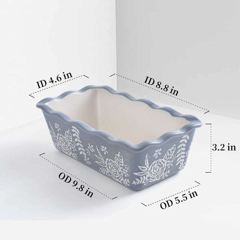 Wisenvoy Loaf Pan Bread Pan Ceramic Baking Pans Hand Paint