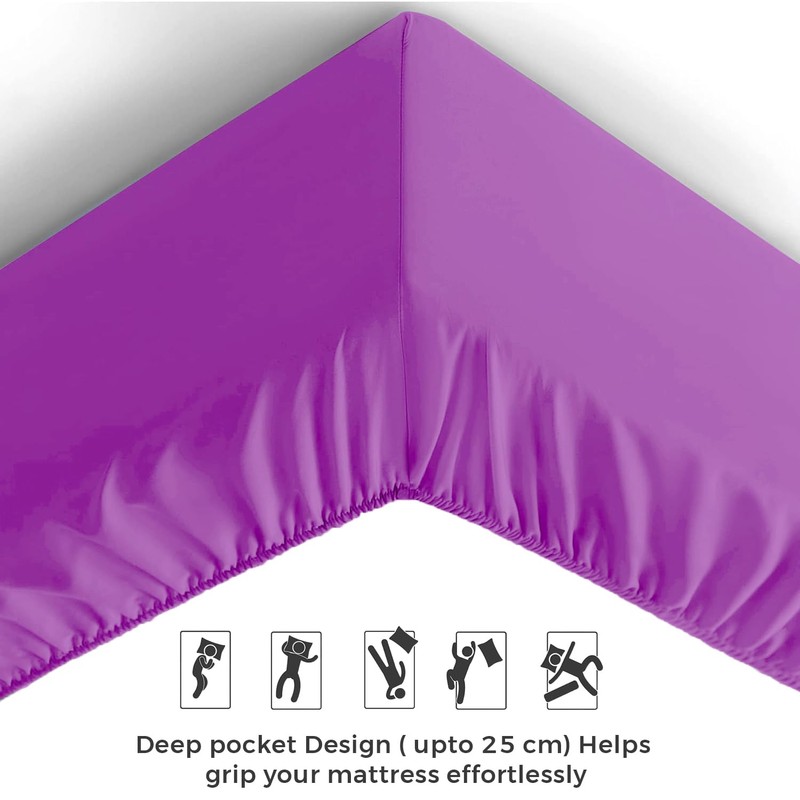 Aspire Homeware King Size Fitted Sheets - 25 cm Deep
