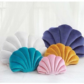 Shell Pillows,Seashell Shaped Accent Throw Pillows,Cute Clam Pillow for Sofa Bed Couch Chair Home Living Room Bedroom Office Cushion Floor Pillow (13 X 10 in) (violet)