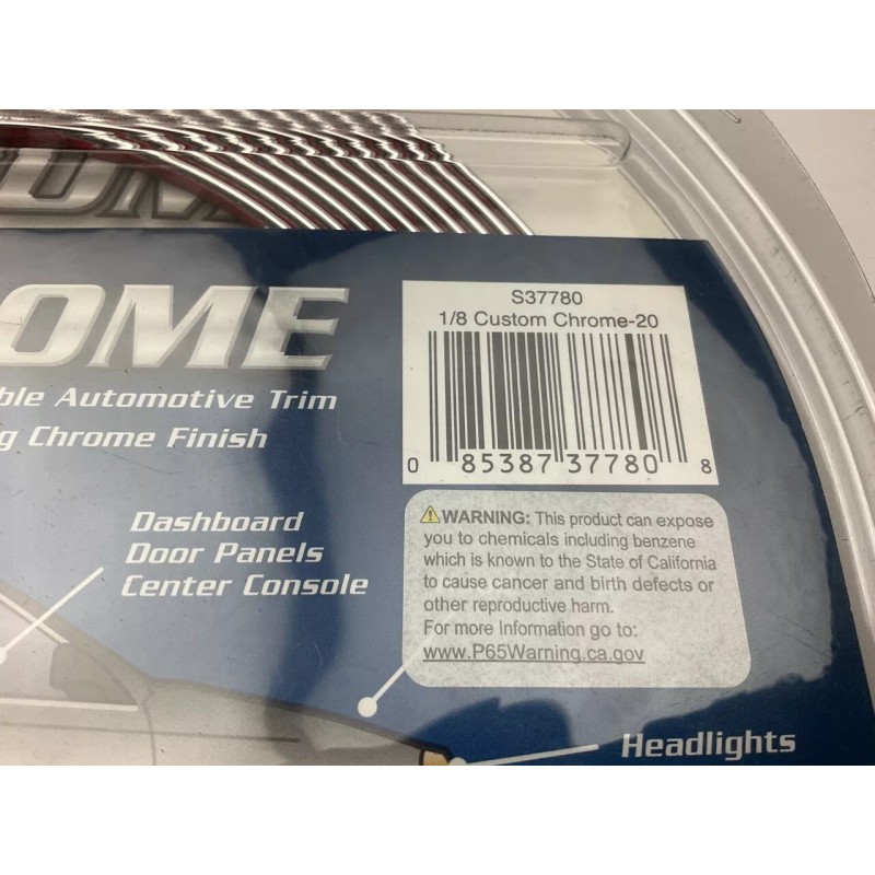 Cowles S37780 Chrome Body Side Molding Trim 1/8" X 20',