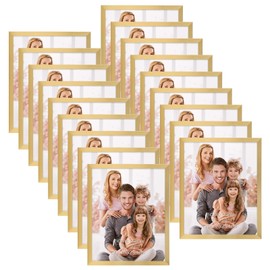 WIFTREY 8x10 Picture Frame Set of 18, Multi Photo Frames 8 by 10 Bulk for Wall Hanging or Tabletop Display, Gold