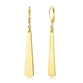 14K Gold Long Dangle Earrings for Women Hypoallergenic Drop Leverback Earrings Trendy Gold Plated Lightweight Drop Earings for Women Jewelry Gifts
