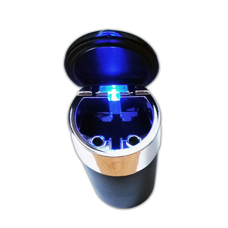 Car Ashtray Lid LED Light Black Car Ashtray Wind Ashtray