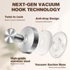 2 Pack Suction Cup Hooks for Shower Stainless Steel, Suction