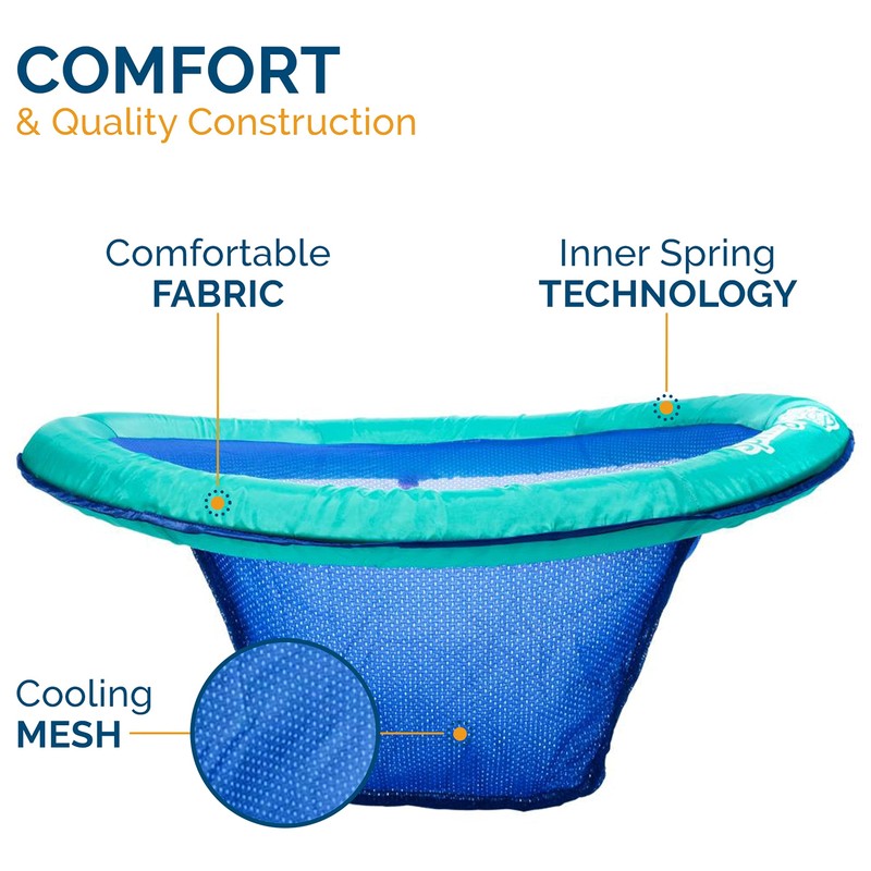 SwimWays Spring Float Papasan Pool Lounger for Swimming Pool, Inflatable
