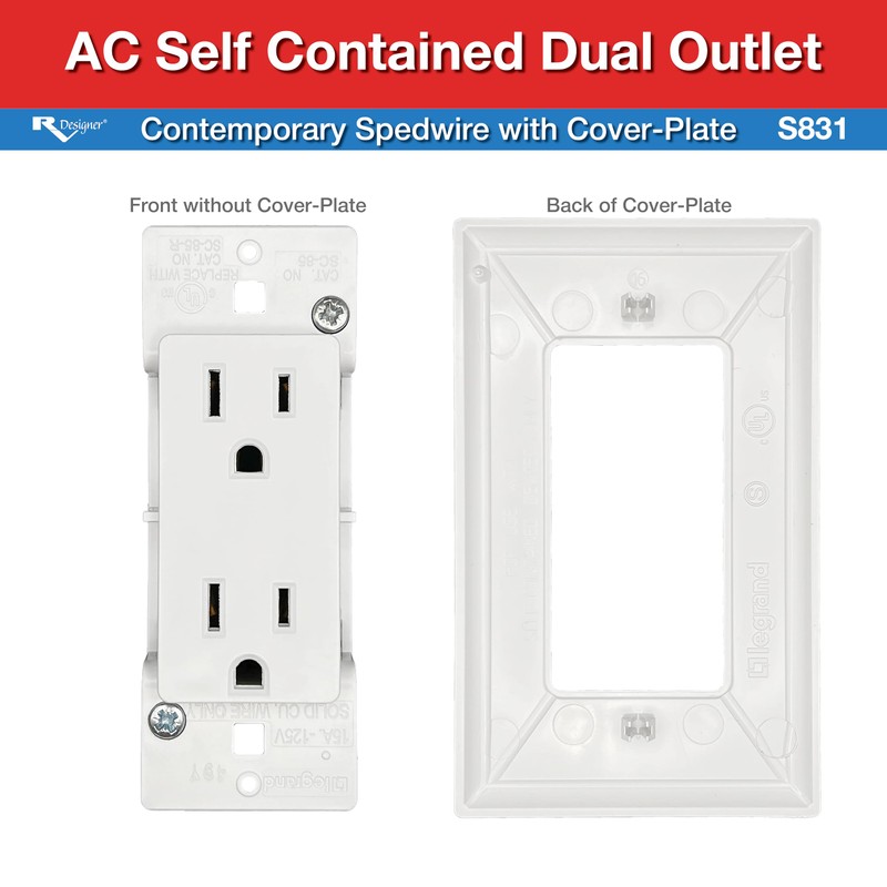RV Designer S831, AC Contemporary Dual Outlet, Self Contained, Speedwire