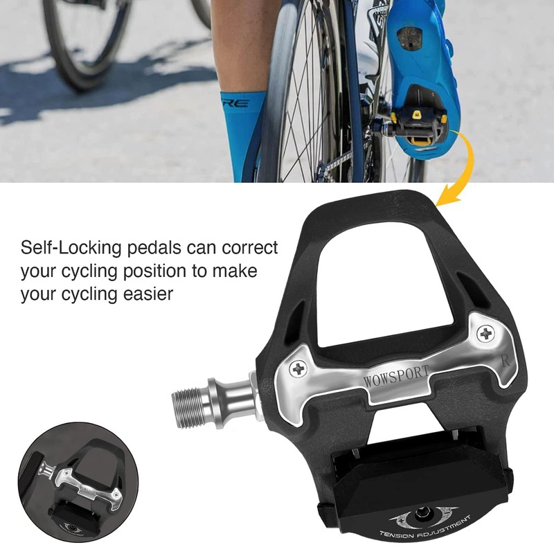 WOWSPORT SPD SL Road Bike Pedals with Cleat,Compatible with Shimano