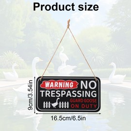 Porch Goose Sign, Warning Guard Goose on Duty Sign for Outdoor Yard Porch Lawn Accessories Decor(No Trespassing)