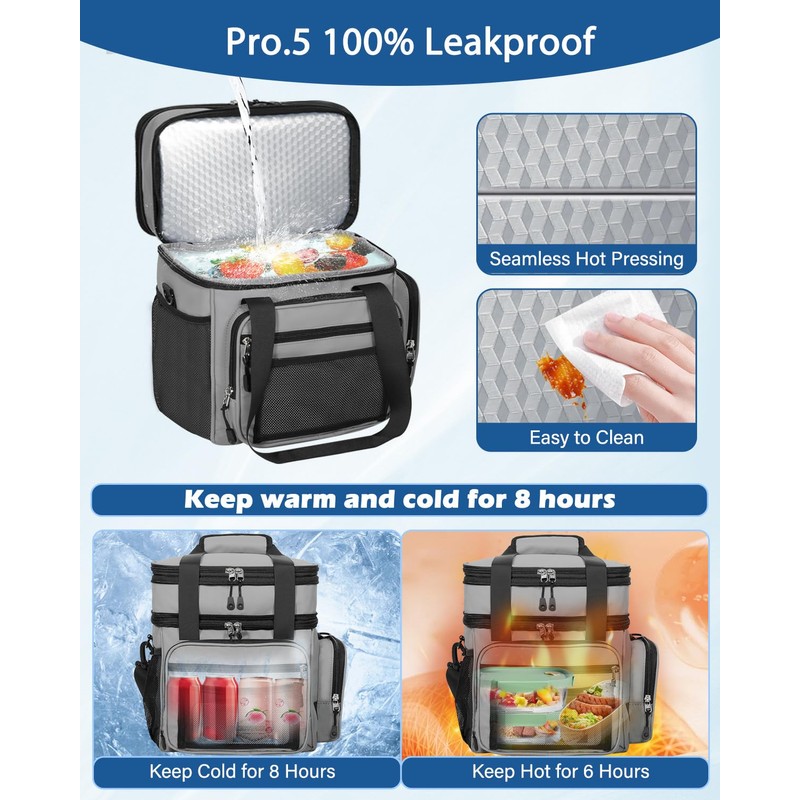 Versatile Expandable Lunch Box - Insulated Cooler Bag for Men