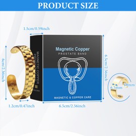 LILELIG Magnetic Copper Prostate Band, Prostate Bracelet, Prostate Push Bracelet, Copper Bracelet Men, Copper Bracelet Men, Antistatic and Powerful, Safe for the Skin, with 1 Ring