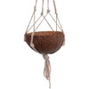 VIE Naturals Mini Coconut Shell Pot Holder, with a Macrame