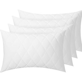 Sunshine Comforts Pillow Cases 4 pack - Microfiber Quilted Pillow Cases/Pillow Protectors, Hotel Quality Fabric & Wrinkle free pillows Cover Pack of 4 (Standard 75x50 cm,)