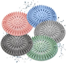 Bathroom Shower Drain Cover Hair Catcher for Bathroom Tub Shower and Sink, Easy to Install and Clean - Pack of 5