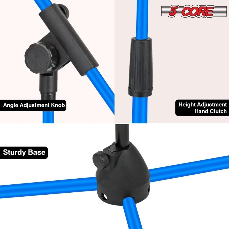 5Core Tripod Mic Stand 4Pcs Adjustable Holder Floor Microphone Boom