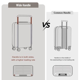 Apelila 20 Inch 40L Carry On Luggage, Hardside Suitcase with Wide Handle, TSA Lock & Spinner Wheels for Travel Business (Front Open - Silver)
