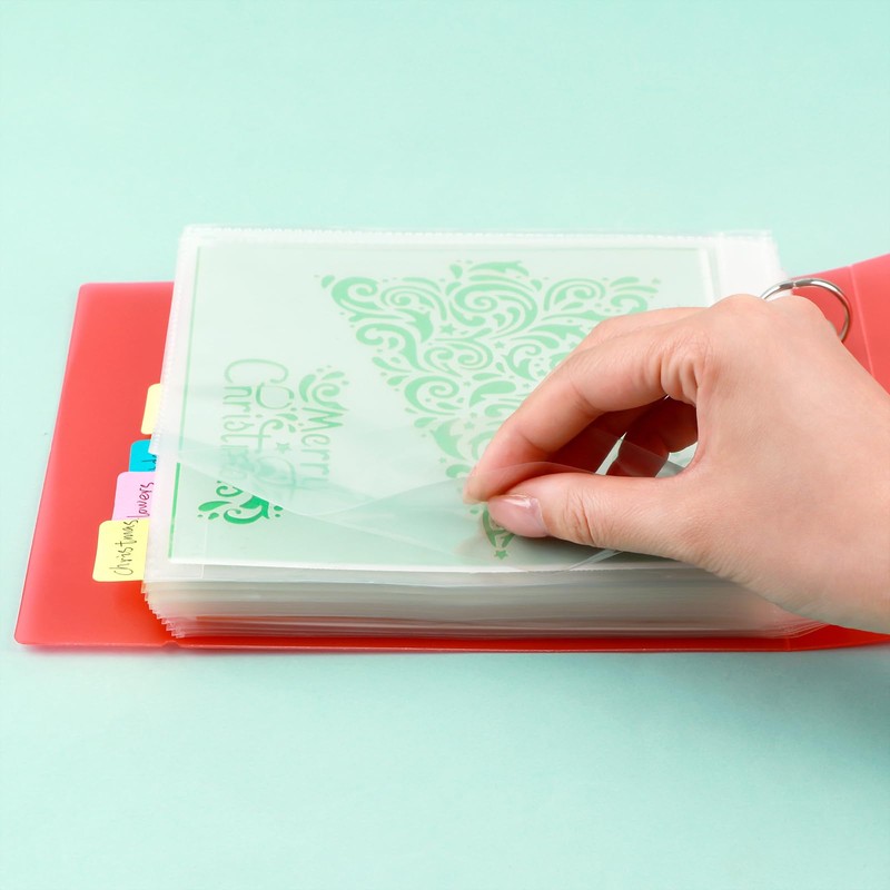 111PCS/Sets 6"x6" Cookie Stencil Storage Binder, Die Cuts and Stamps