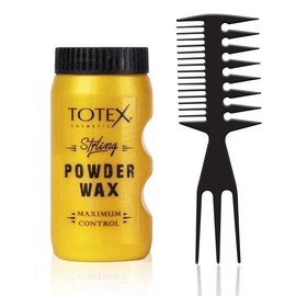 Totex Hair Styling Texturising Matte Powder Wax 20g & Wide Tooth Hair Styling Comb