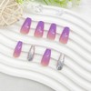 Short Press On Coffin False Nails with Glitter Sequins Designs