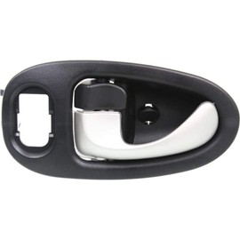 KarParts360 for Saturn Vue 2002 2003 2004 2005 Interior Door Handle Front, Driver Side Black Bezel with Silver Lever | with Door Lock Button| Trim: Base/Red Line