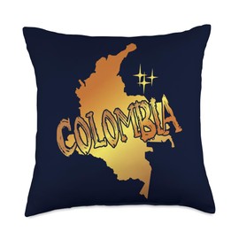 Colombia Tierra Sagrada Beautiful map of Colombia Gift idea Throw Pillow, 18x18, Multicolor