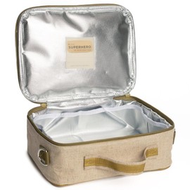 SoYoung Insulated Lunch Box - Toxin Free Lining, Washable Linen Outer, Sunrise Muted Clay