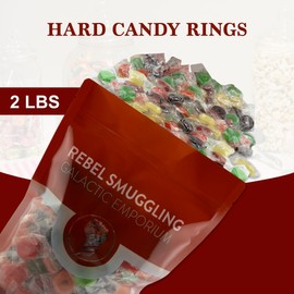 Assorted Fruit Hard Candy Rings Bulk 2lb Bag of 5 Flavors of Individually Wrapped Candy by Rebel Smuggling Galactic Emporium.