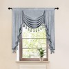 ELKCA Thick Chenille Window Curtains Valance for Living Room Silver