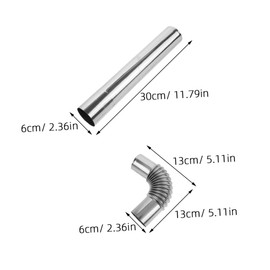 WHAMVOX Fireplace Vent Smoke Tube 3pc Stainless Steel Chimney Flue Straight Tube for Wood Stove