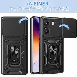 POCO M7 Pro 5G Case, AFINER TPU + PC Cover, Ring, 360 Degree Rotation, Stand Function, Car Holder, Lens Protection, For POCO M7 Pro 5G Dedicated Use, Shock Absorption, Anti-Fingerprint