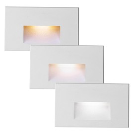 TUMUPSM LED Outdoor Step Lights Indoor Stair Lights, 3000K/4000K/5000K 3 Color Selectable 120V Dimmable, 4W IP66 Waterproof, White Deck Lights for Steps Horizontal, 3-Pack