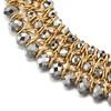 Statement Necklace Silver Faceted Crystal Beads String Gold Braided Chain