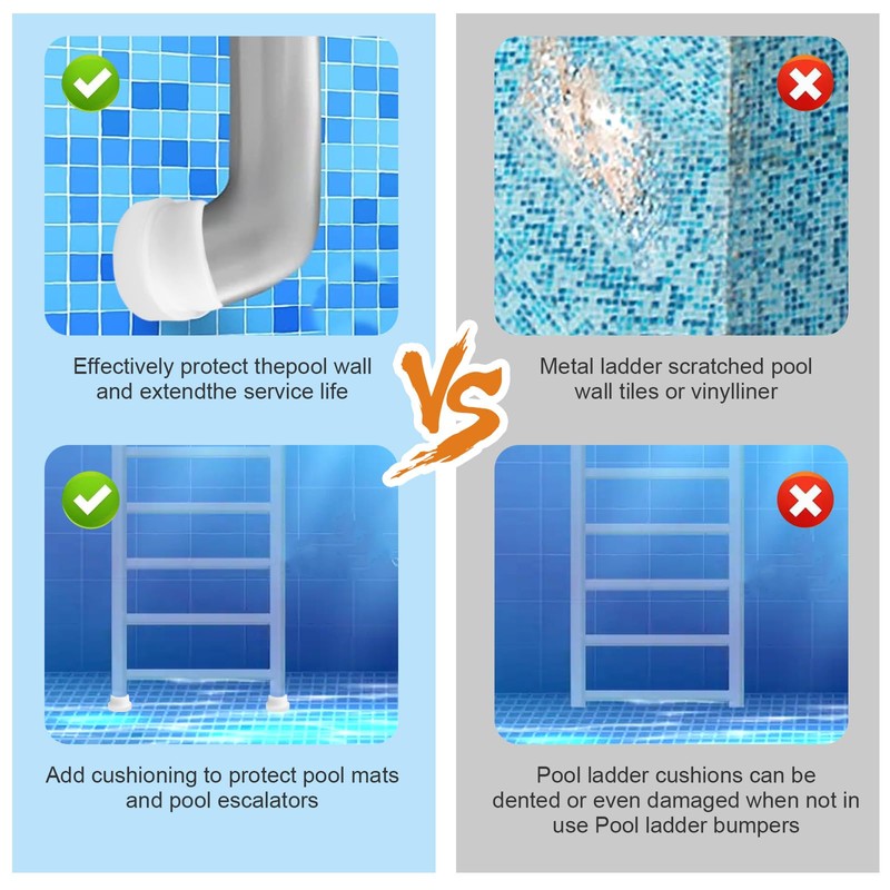 Pool Ladder Bumpers for Inground Pools - 2 Pack Rubber